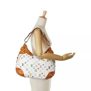 LOUIS VUITTON Greta Shoulder Bag Monogram Multi Leather White